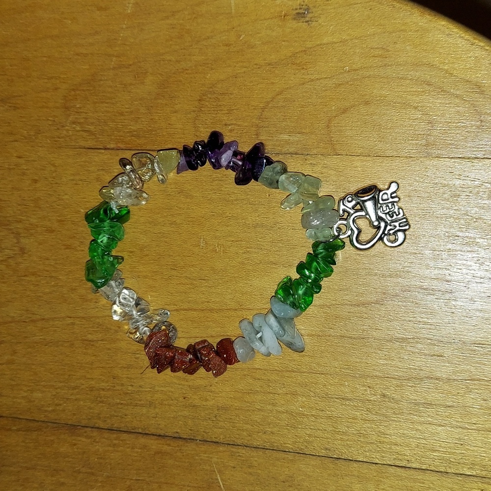 Chakra Elastic Bracelet With Charm